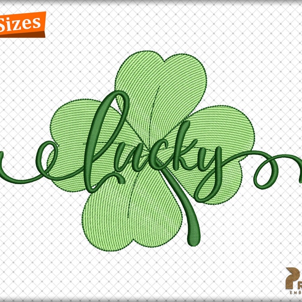 Lucky Embroidery Designs, Clover Machine Embroidery Design, Shamrock Lucky Leaf Embroidery Design, St.Patrick's Clover Embroidery Design