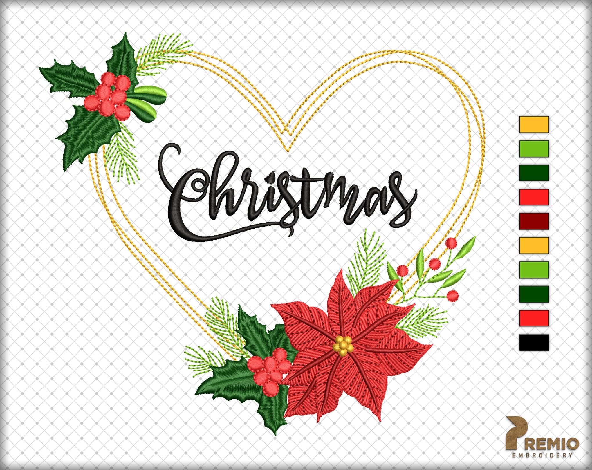 Embroider Christmas Wreath Dress