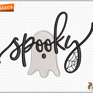 Spooky Season Embroidery Design, Creepy Spooky Ghost Embroidery Files, Spooky Spiderweb Embroidery Design, Halloween Bow Embroidery File