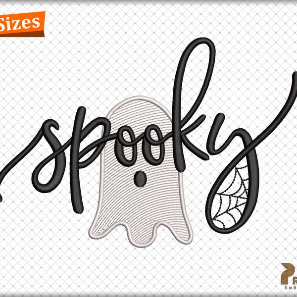 Spooky Season Embroidery Design, Halloween Machine Embroidery Files,  Spooky Ghost Embroidery Files, Halloween Digitizing Embroidery Designs