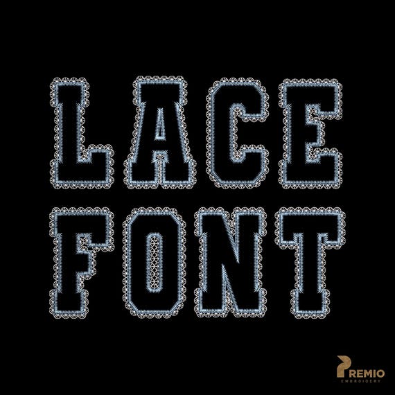 Lace Alphabet Applique Embroidery Design, Faux Lace Font Machine Embroidery Files, Lacey Applique Letters Embroidery Design