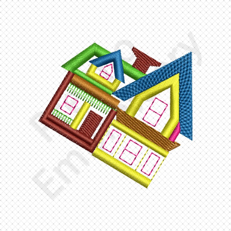 Up House Embroidery Design