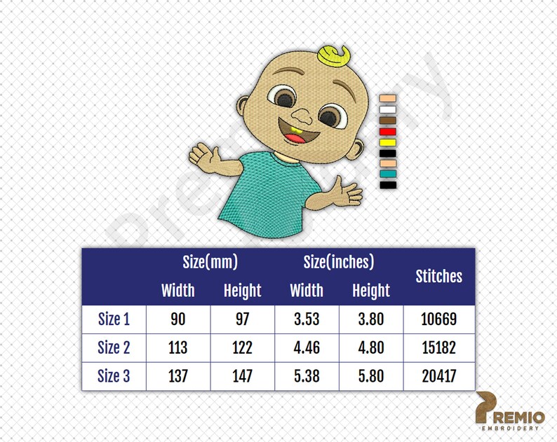 Cocomelon JOJO Cocomelon johnny Cocomelon Nursery Rhymes designs Cocomelon JJ Embroidery Design Nursery Rhymes Embroidery Designs
