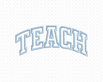 Teach Applique Embroidery design, Back to School Machine Embroidery Files, School Teach Inspire Embroidery, Teacher Life Embroidery Designs