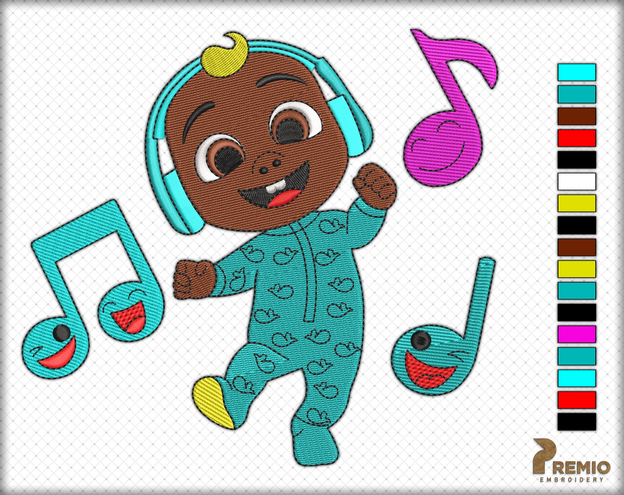 African American Cocomelon Embroidery Design JJ Cocomelon - Etsy New Zealand