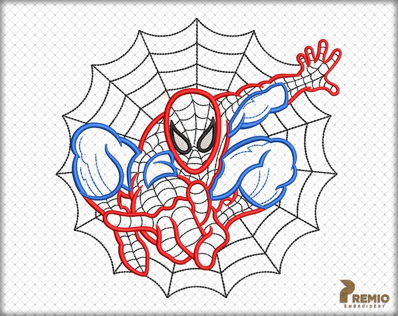 Spiderman Applique Embroidery Design Spiderman Embroidery Etsy