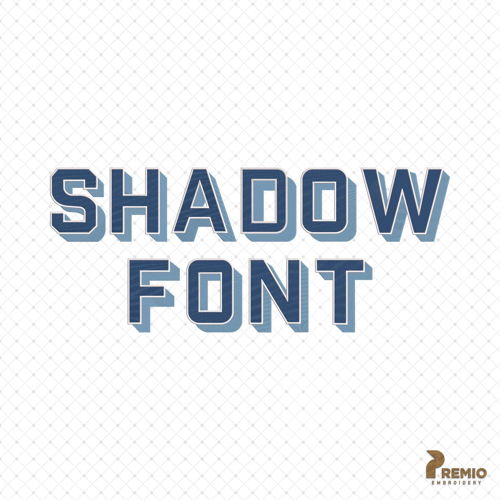 Shadow Embroidery Font, 2 Color Filled Block Alphabet, Drop Shadow ...
