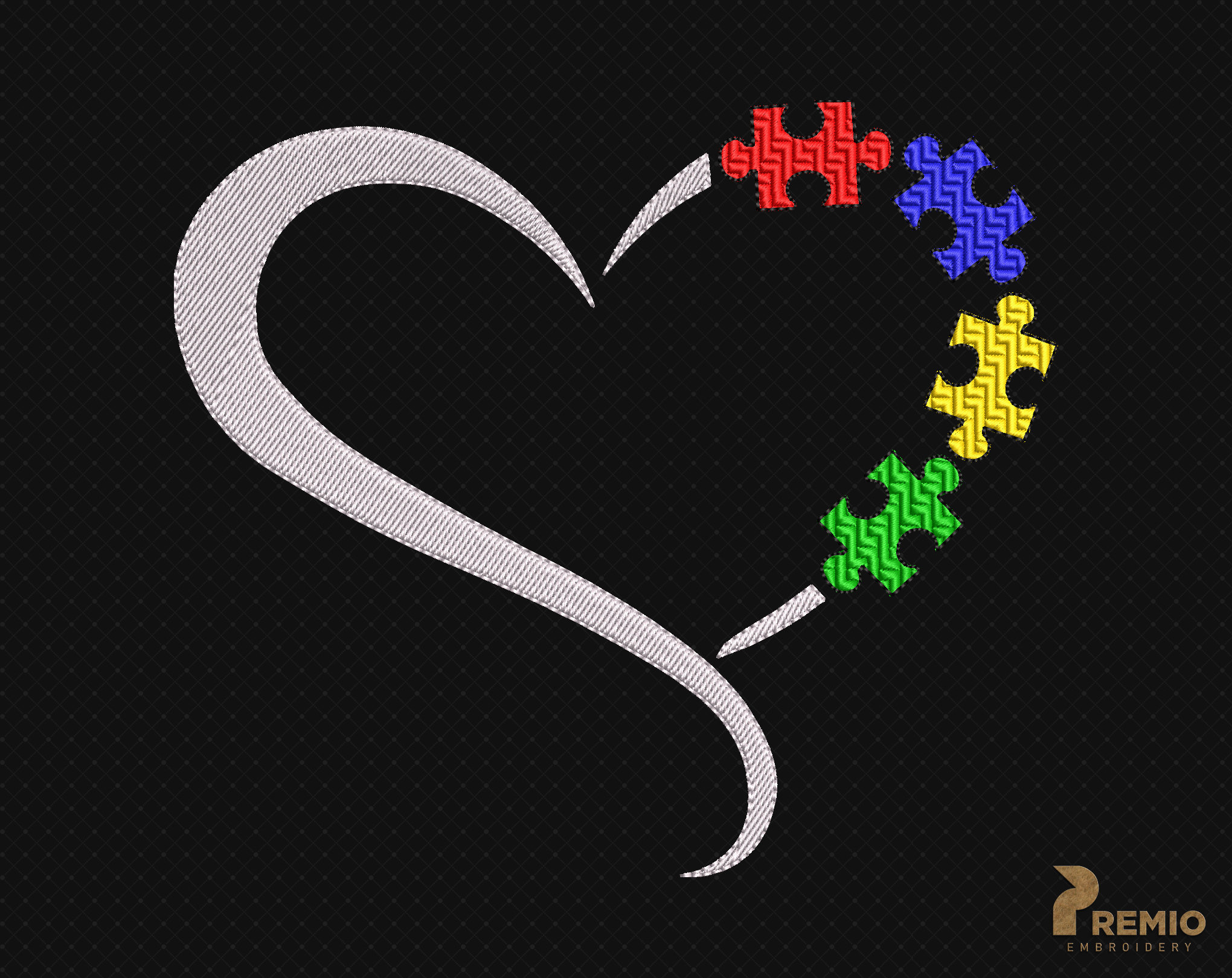 Autism Machine Embroidery Design Autism Awareness Embroidery - Etsy Denmark