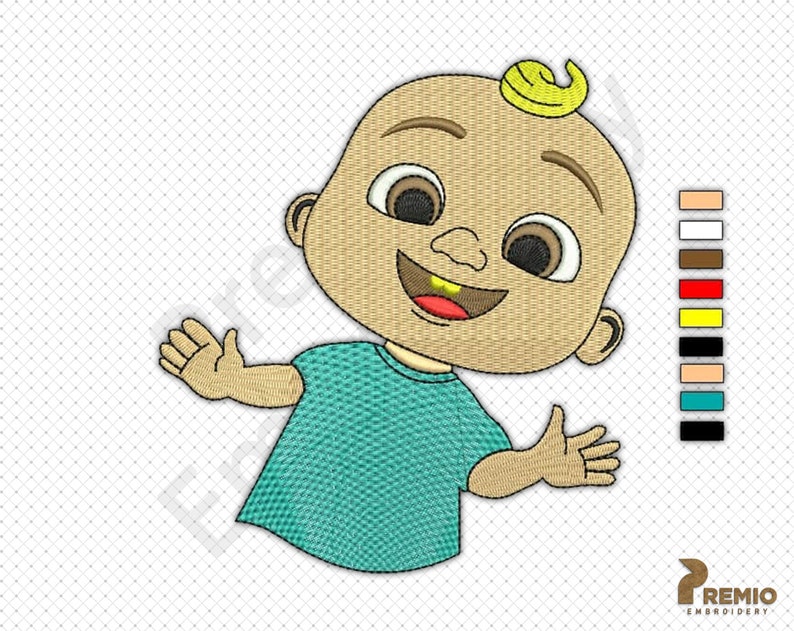 Cocomelon JOJO Cocomelon johnny Cocomelon Nursery Rhymes designs Cocomelon JJ Embroidery Design Nursery Rhymes Embroidery Designs