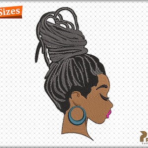 Afro Women Embroidery Design, Black Woman Melanin Embroidery Design,  African Afro Hair Embroidery Design, African Embroidery Patterns Files