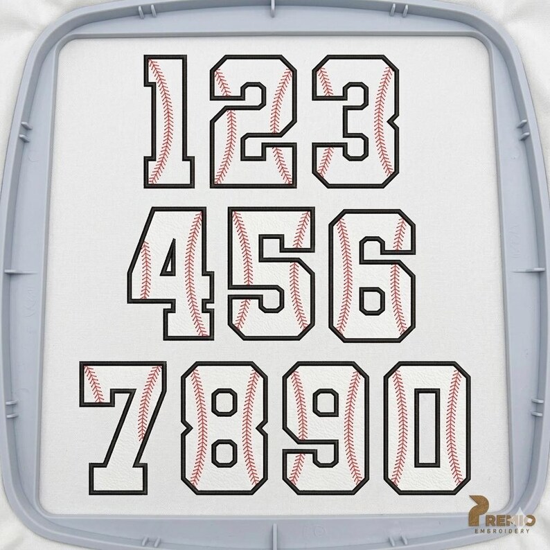 Baseball Print Numbers Baseball Number Embroidery Design, Sport T Shirt Number Applique ...