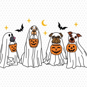 Retro Ghost Dog PNG, Spooky Season PNG, Ghost Png, Halloween Dog Png, Dog Halloween Png, Shirt Print, Png Sublimation, Png Digital Download
