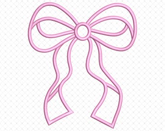 Coquette Bow Applique Patterns, Cute Bow Applique Sew-On Embroidery Design, Handmade Bow Applique Embroidery Files - 9 Instant Downloads