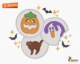 Halloween Sugar Cookie Embroidery Design, Pumpkin Cookies For Halloween Machine Embroidery Files, Holiday Sugar Cookie Embroidery Design