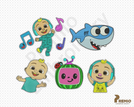 Shark Machine Embroidery Designs Digital Download Cocomelon Baby Shark 