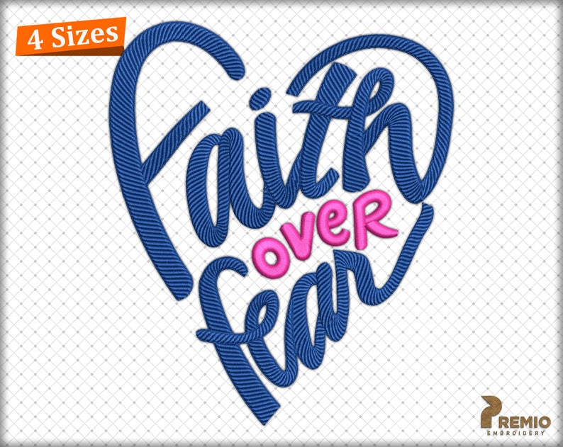 Faith over fear embroidery design faith embroidery design  etsy