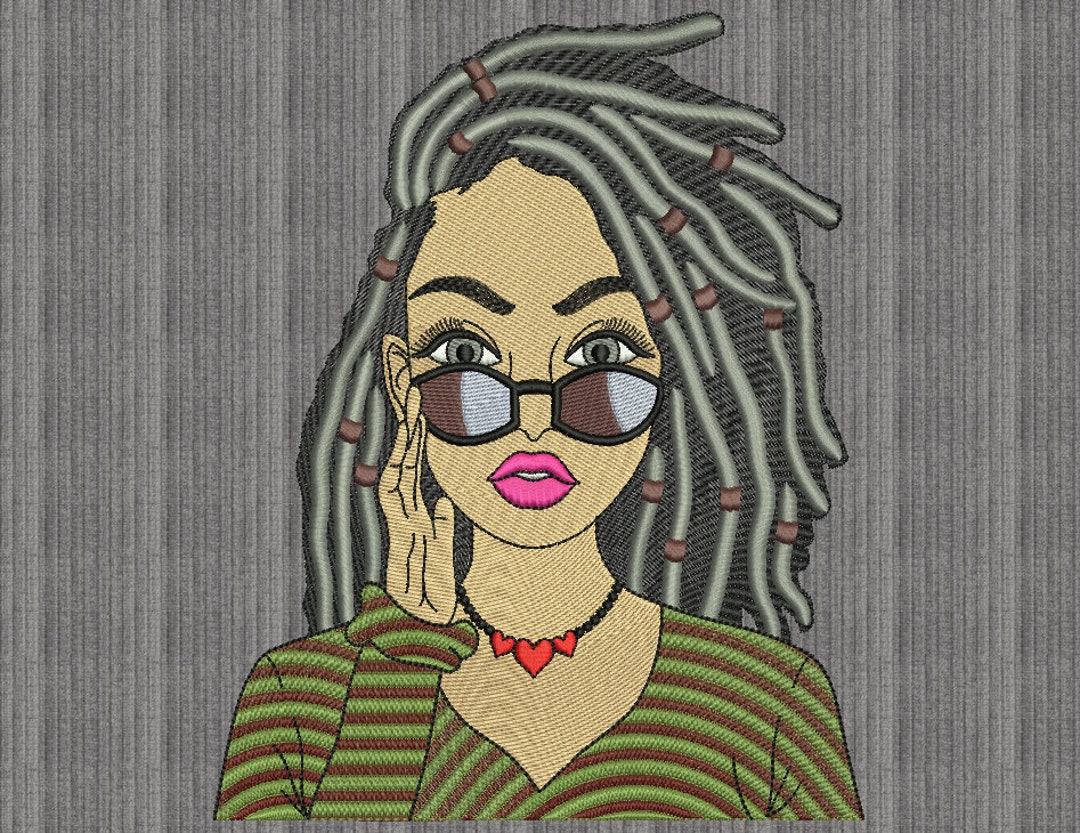 Black Woman Embroidery Designs, African Machine Embroidery Designs