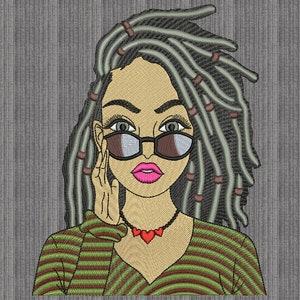 Afrikanische Maschinenstickerei, Afro Black Girl Stickdatei, Afro Frau Stickdatei, Maschinenstickerei