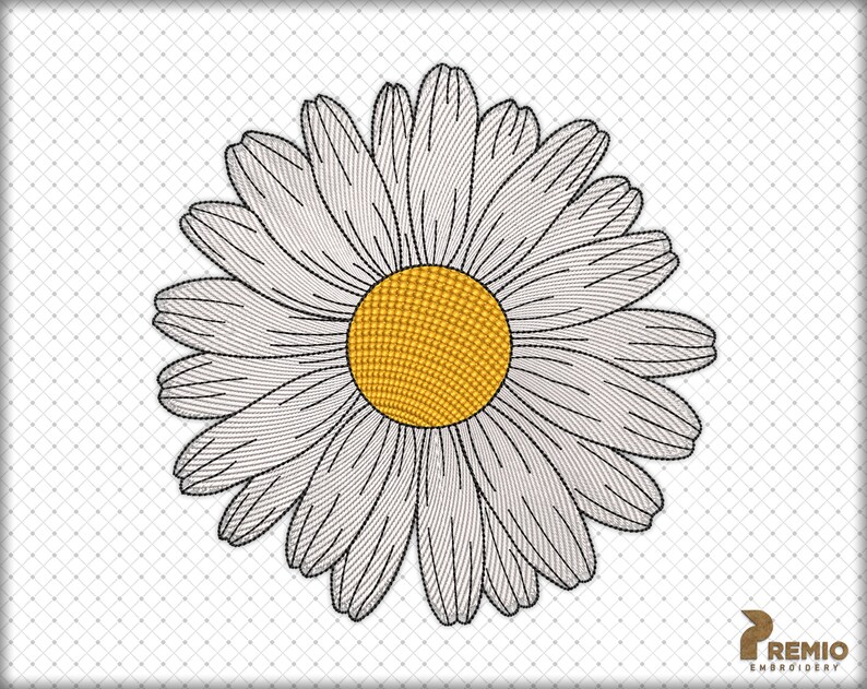 Daisy Embroidery Design Daisy Flower Machine Embroidery Etsy