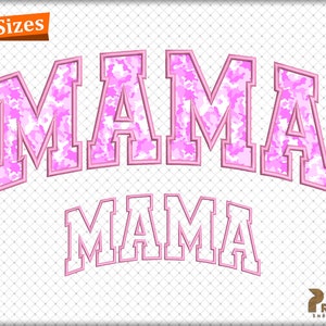 Mama Applique Embroidery Design, Curved Mama Machine Embroidery Design, MOM Applique Embroidery Arched Design - 5 sizes, Instant Download
