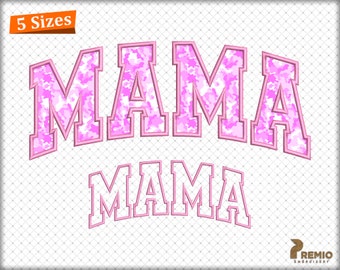 Mama Applique Embroidery Design, Curved Mama Machine Embroidery Design, MOM Applique Embroidery Arched Design - 5 sizes, Instant Download