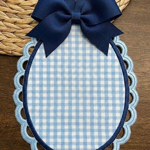 Oval Scalloped Banner Embroidery Design, Easter Egg Frame, Satin Stitch Applique (4 Sizes)
