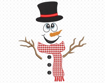 Snowman Applique Embroidery Design, Snowman Embroidery Design, Snowman Face Applique Machine Embroidery Design, Winter Snowman Applique File
