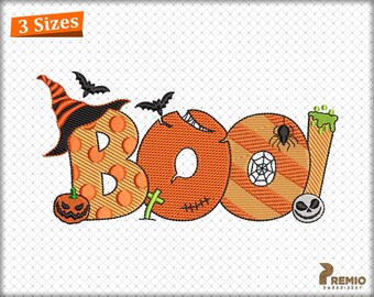 Halloween Embroidery Design, Spider, Bat, BOO, Witch Hat, Pumpkin Embroidery Design, Skull Embroidery Files, Digitizing Embroidery Patterns