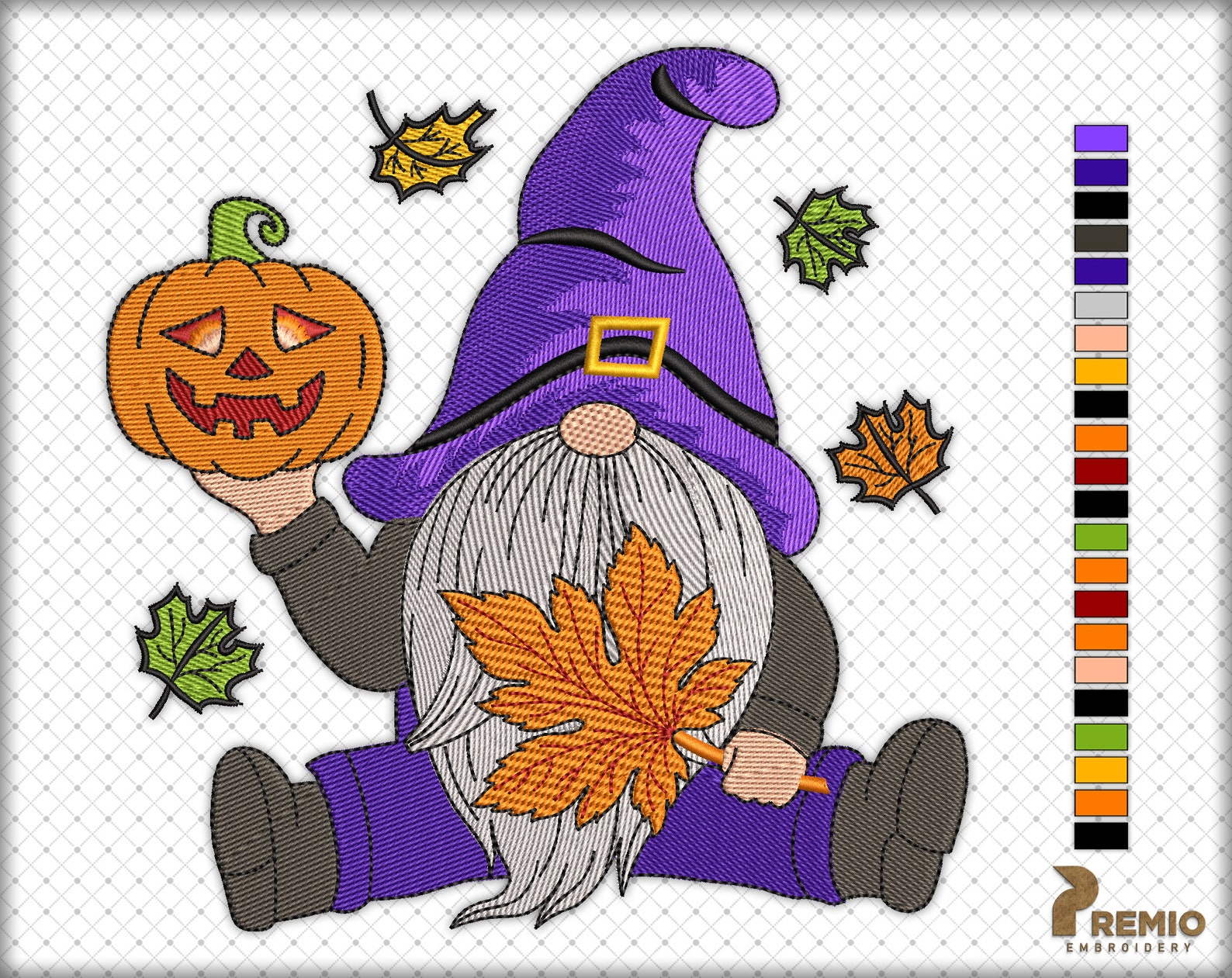 Halloween Gnome Embroidery Halloween Gnome Embroidery