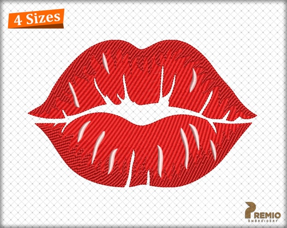 Lips Embroidery Design Kissy Lips Embroidery Designs Heart Lips Machine Embroidery Kisses XOXO Embroidery Files Lipstick Embroidery Etsy