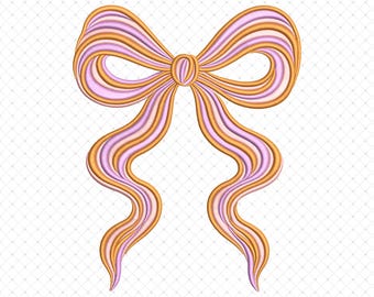 Halloween Bow Embroidery Files, Side Bow Ribbon Machine Embroidery Design, Coquette Fall Girly Bow Embroidery Design - 4 Instant Downloads