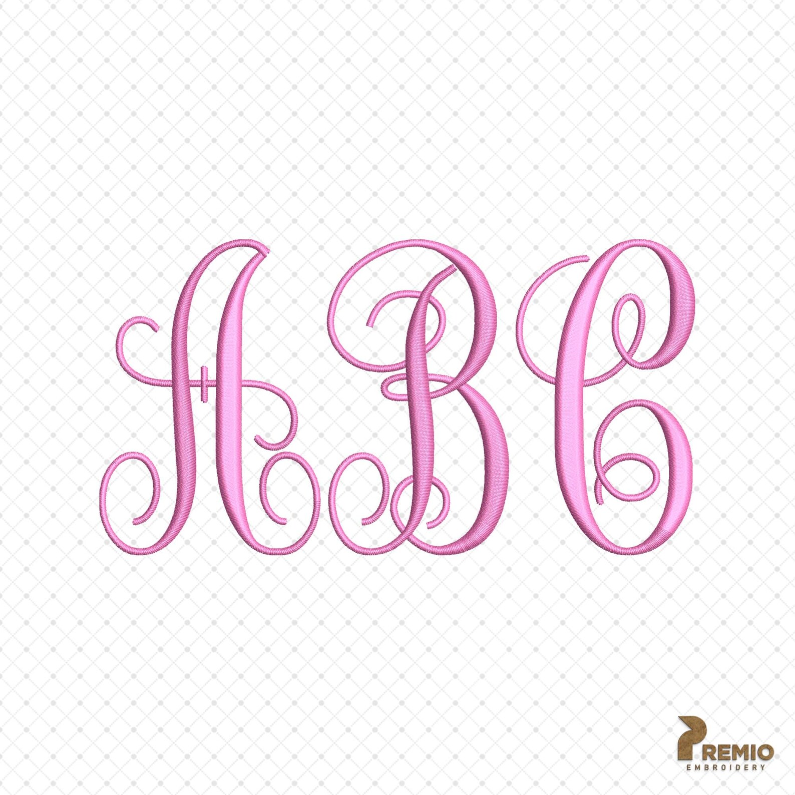 Curly Vine Script Monogram Embroidery Design, TTF Fancy Monogram Font ...