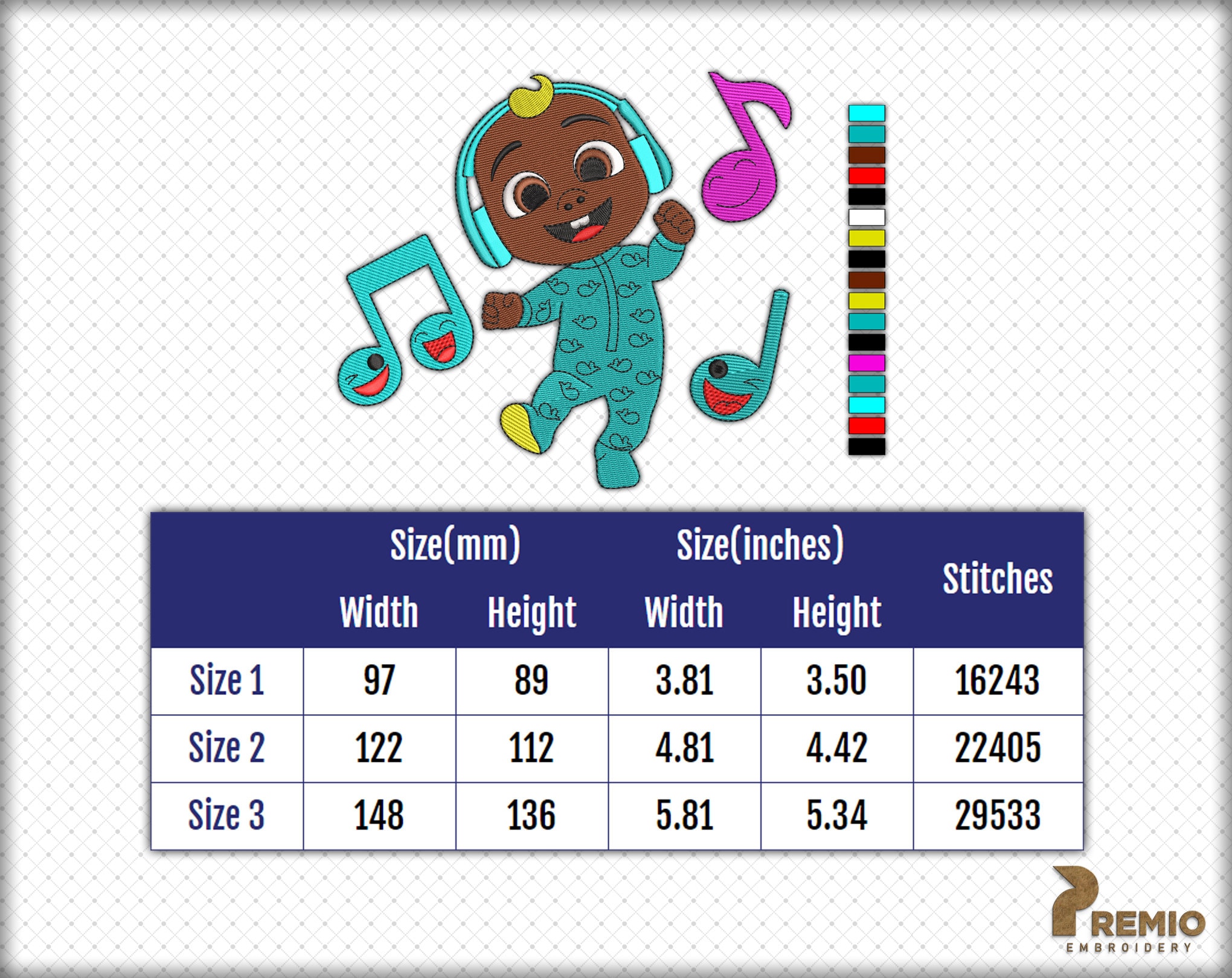 African American Cocomelon Embroidery Design JJ Cocomelon - Etsy New Zealand