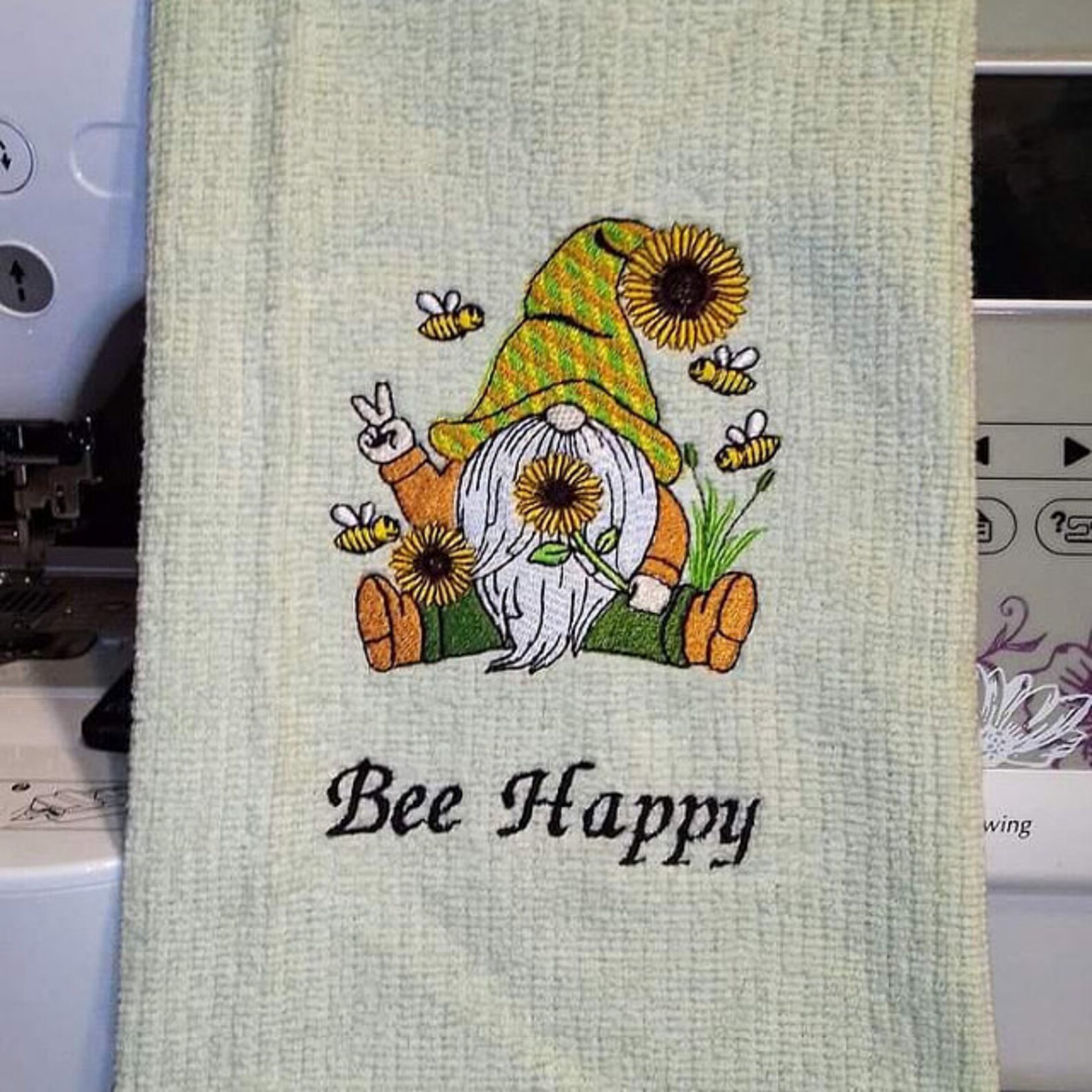 Bee gnome embroidery design bee gnome patterns bee gnome  etsy