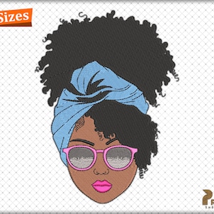 Afro Woman Machine Embroidery Design, Black Girl Embroidery Design, African American Embroidery Designs, Black Woman Machine Embroidery File