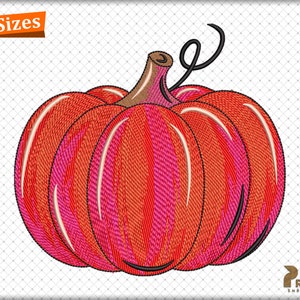 Pumpkin Embroidery Design, Halloween Fall Pumpkin Machine Embroidery Files, Thanksgiving Pumpkin Embroidery Patterns - INSTANT DOWNLOAD