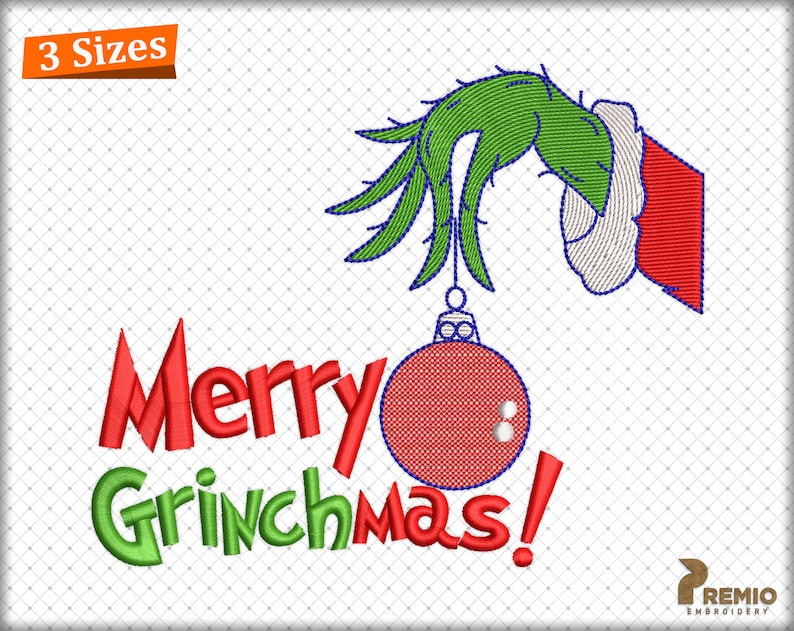 Merry Grinchmas Embroidery Design Grinch Christmas Embroidery Etsy