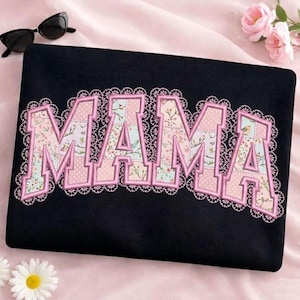 Lace Edge MAMA Applique Embroidery Design, Mama Arched Applique Embroidery Files, Mother's Day Gifts, Mom Embroidery Files, Instant Download