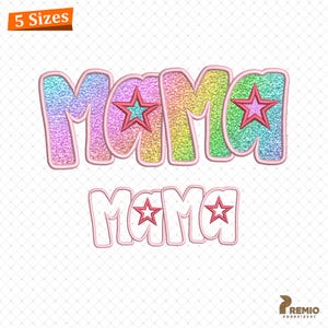 Mama Applique Embroidery Design, Mama Embroidery, Mama Machine Embroidery Files, MOM Applique Embroidery Design - 5 sizes, Instant Downloads