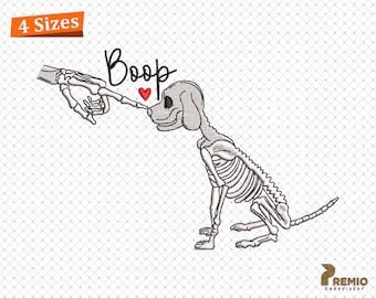 Funny Skeleton Dog Embroidery Design, Boop Dog Halloween Embroidery Design, Cat Dog Skeleton Embroidery Files, Dog Dad Embroidery Designs