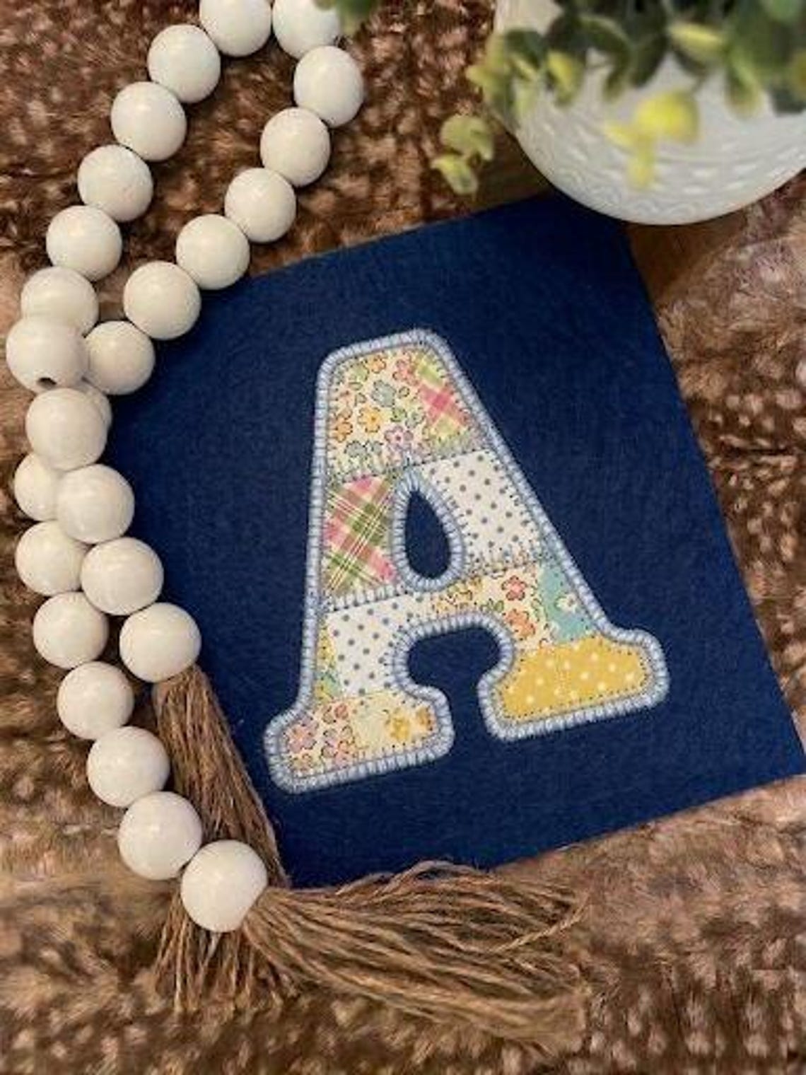 Patchwork Applique Embroidery Font Set, Patchwork Applique Personalized ...