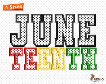 Juneteenth stoffen borduurontwerp, Black History Free-ish 1865 borduurontwerp, Afrikaanse stoffen ontwerpen, Black Freedom 1865-bestanden