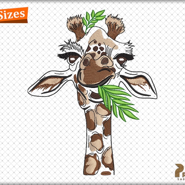 Giraffe Embroidery Designs, Embroidery Design for Giraffe, Wildlife Animal Embroidery Machine Designs, Digital Giraffe Embroidery, 5 Sizes