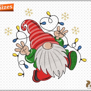 Gnome Embroidery Designs, Christmas Embroidery Designs, Christmas Gnome Machine Embroidery Files  - Instant Digital Download