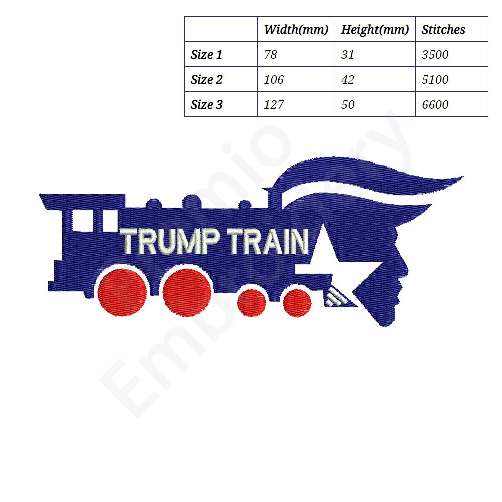 Trump Design Trump Train Design Trump Embroidery Donald Etsy