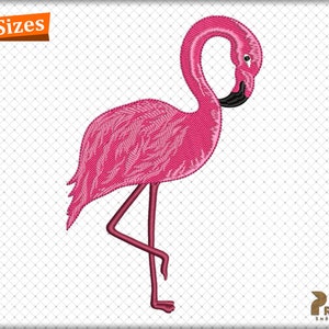 Flamingo Embroidery Design, Pink Flamingo Machine Embroidery Designs, Summer Flamingo Embroidery Patterns - Instant Download