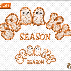 Spooky Season Applique Embroidery Design, Spooky Season Machine Embroidery Files, Retro Halloween Embroidery Design, Fall Embroidery Designs