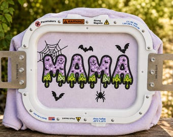 Halloween MAMA Embroidery Design, Dripping MAMA Applique, Spooky Mom Shirt Design, Halloween Midnight Melt Mama Applique Embroidery Design