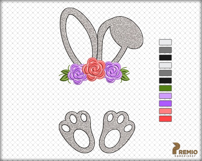 Happy Easter Bunny Monogram Digital Embroidery Machine Design, Easter ...