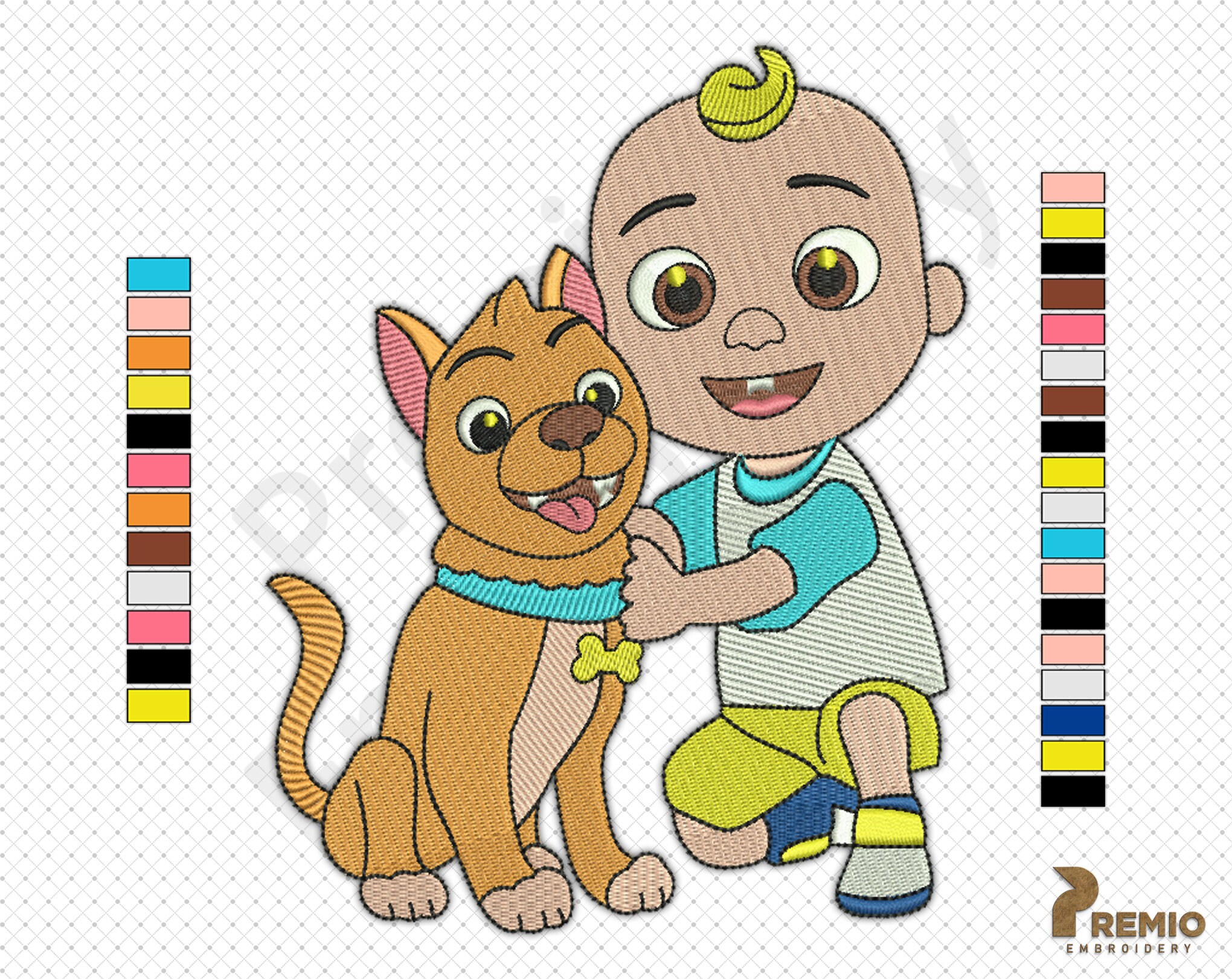 Cocomelon JJ With Dog Embroidery Design Baby JJ Cocomelon - Etsy Singapore